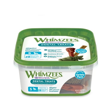 WHIMZEES By Wellness Variety Tub Natural Grain Free Dental Treats for Dogs, Small, 28 Count