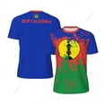 thumbnail image 2 of Exclusive design New Caledonia Flag Grain 3D Printed Men For Running Bike Soccer Tennis Fitness Sports tshirt Mesh Short T-shirt, 2 of 11