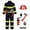 D01-Red, variant on FYDUU Boys Outfits Set 8 Pcs Kid's Fireman Firefighter Outfit With Accessories For Boys Girls Birthday Halloween Party Dress Up Outfit Comfy Versatile