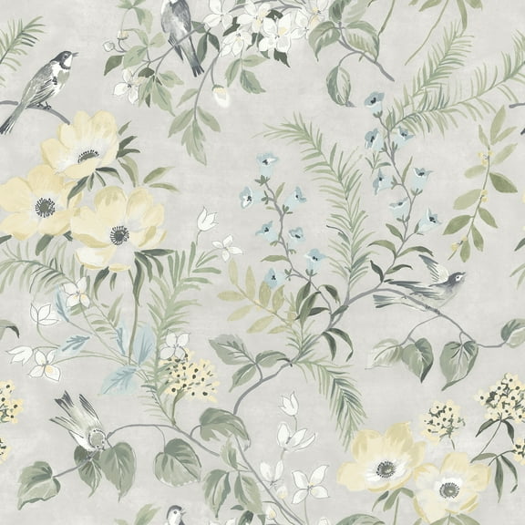 Chesapeake Frederique Grey Bloom Wallpaper