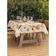 thumbnail image 2 of Outdoor Tablecloth with Umbrella Hole and Zipper, Orange Leaves Fall Rectangle Table Cloth 60x84 Inch Waterproof Tablecloth, Birds Branches Pine Cones Picnic Table Cover for Patio Camping, 2 of 7
