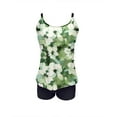 thumbnail image 4 of Tankini Sets for Women ,Summer Two Piece Swimsuits Boyleg Tummy Control Swimwear Vintage Floral Print Swim Tank Tops High Waist Trunks Beach Bathing Suit Sets Multicolor D XXL, 4 of 7