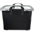 thumbnail image 4 of HTYSUPPLY Multi-Purpose 55 Quart Stackable Storage Container with Secure Snapping Lids for Home Organization, Black (6 Pack), 4 of 7