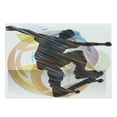 thumbnail image 1 of Teen Room Cutting Board, Abstract Grunge Sketch Art of a Skater Young Boy Exotic Sports Graphic, Decorative Tempered Glass Cutting and Serving Board, Large Size, Multicolor, by Ambesonne, 1 of 1