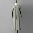 thumbnail image 4 of Ensembles Assortis pour Femmes Manches Courtes Col Rond Chemises Pantalons Larges Amples Pyjamas Ensembles Vêtements d'Été pour Femmes, 4 of 4