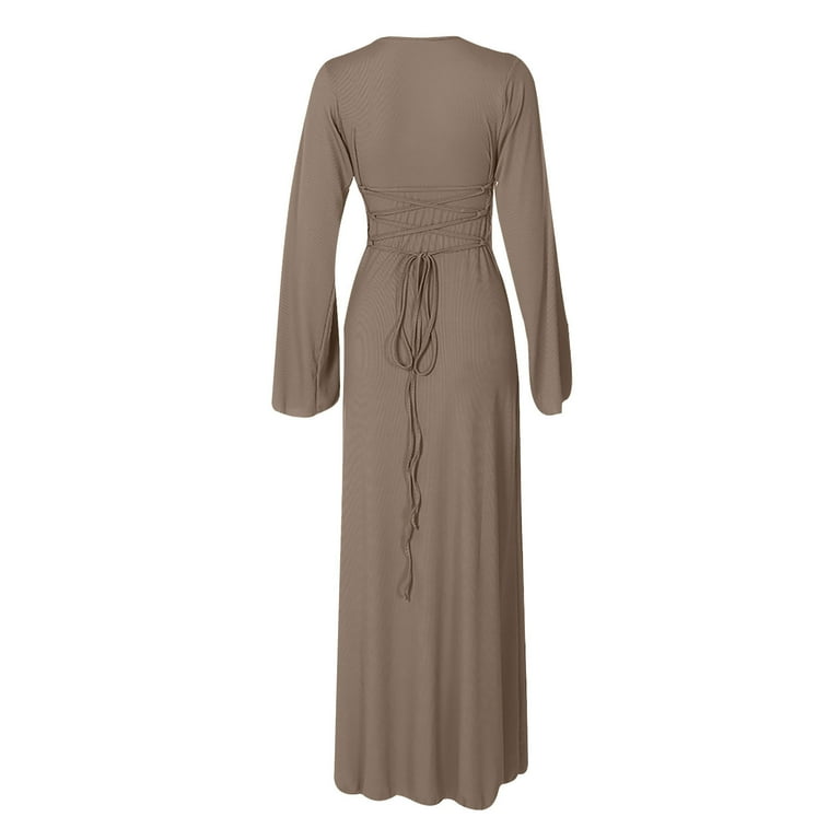 knee length dresses for ladies Plus Size Women's Chiffon High Empire Waist Puff Sleeve Mother Dress by Ever-Pretty in Dark Purple (Size 10)