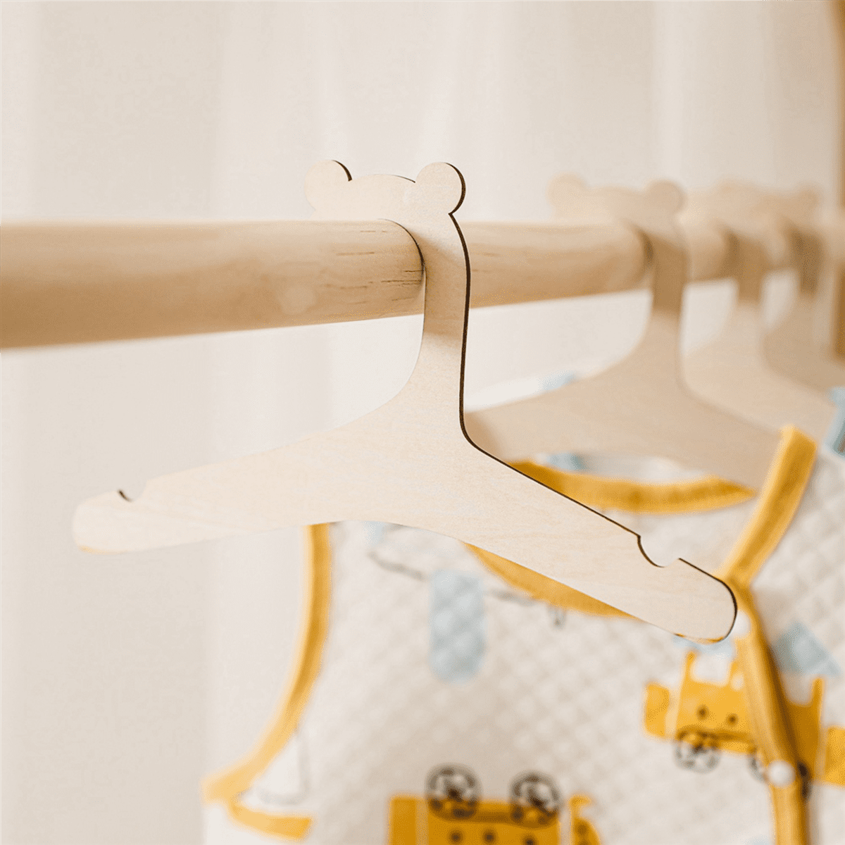 90 Pcs Wooden Hanger for Baby Clothes Natural Wood Hanger for Baby Clothes Hanger Rack Room Nursery Decor for Kids