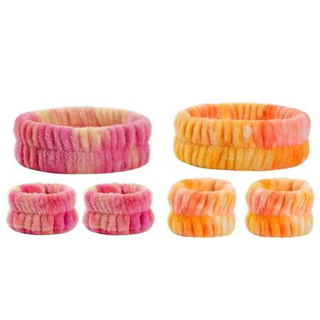

2 Set Spa Headband Wrist Washband Scrunchies Cuffs for Washing Face Towel Wristbands Hair Headband Face Wash Wristband
