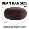 thumbnail image 5 of Venuezy Bean Bag Chair 6Ft, Memory Foam Filled, Super Soft Plush, Beanbag Chairs for Adults, Soft Sofa with Removable Flannel Cover, Round Couch for Living Room, Bedroom, Apartment & Reading Nook, 5 of 10