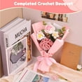 thumbnail image 5 of Completed Handmade Knitted Bouquet, Pink Crochet Flowers Bouquet Knitted Fake Carnation Mix Crochet Bouquet for Valentines Day Mother's Day Birthday Wedding Teacher’Day Gift and Home Decor, 5 of 7
