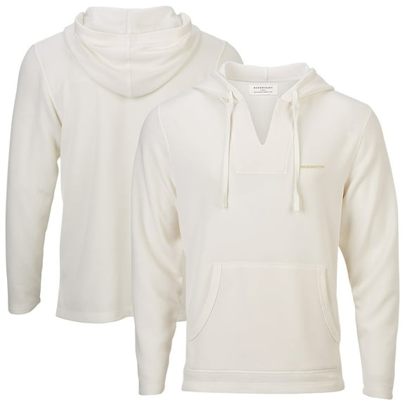 Women's Boxercraft White Washington Huskies Baja Fleece V-Neck Pullover Hoodie