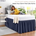 thumbnail image 3 of SGI bedding Dorm Bed Skirt Twin XL 36 Inch Drop Length - Navy Blue, Ruffled Pattern College Dorm Room Bed Skirts - Split Corner, Easy Care, Wrinkle Free 1800 Series Microfiber Bed Skirt, 3 of 9