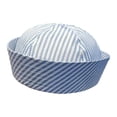 thumbnail image 2 of KLKCMS Sailor Hat Fashionable Versatile Sailor Cap for Performance Masquerade Party Blue Stripes, 2 of 9