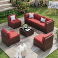 thumbnail image 7 of MRUAKA 7 Pieces Patio Furniture Set, Outdoor Furniture Sectional Rattan Sofa with Slanted Back, Patio Couch with Glass Coffee Table for MRUAKA Backyard Garden Wine, 7 of 7