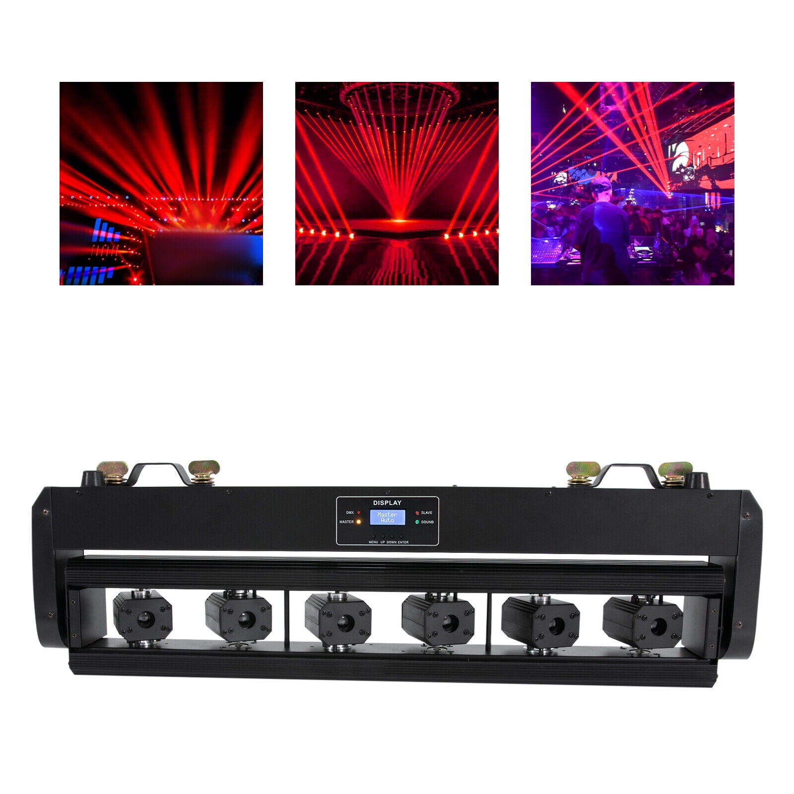 Moving Head Stage Light 6 Head Stage Bar Light Red Laser Beam DJ Party Disco Strobe Light