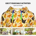 thumbnail image 4 of Daiia Funny Chicken Pattern Women's Fashion Hoodies & Sweatshirts with Kangaroo Pocket Hooded Sweatshirt with Eye-catching Drawstrings-Small, 4 of 7