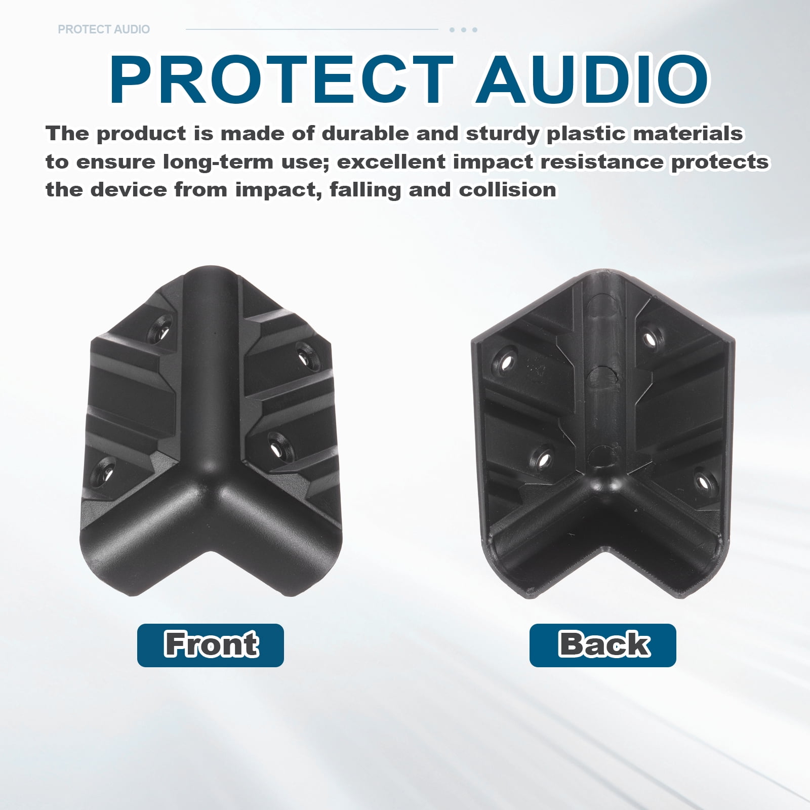 16 Pcs Speaker Cabinet Corners Protector 48x48x80mm Plastic Stackable Guard Wrap Angle Case Edge Box Protection with 64 Pcs Screw