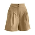 thumbnail image 4 of Lroveb High Waisted Shorts for Women Womens Shorts Casual Summer 2024 Trendy Elastic Back Wide Leg With Pockets Knee Length Pleated Khaki, 4 of 4