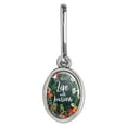 thumbnail image 1 of Live with Passion Floral Inspirational Antiqued Oval Charm Clothes Purse Suitcase Backpack Zipper Pull Aid, 1 of 4