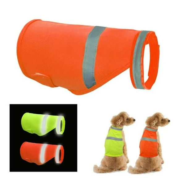 Dog Life Jackets Dog Life Vest Safety Fluorescent Dog Clothes Waterproof Luminous Clothing Protect Dogs from Cars & Hunting Accidents YellowS