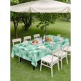 thumbnail image 3 of Outdoor Tablecloth with Umbrella Hole and Zipper, Green Flowers Rectangle Table Cloth 60x120 Inch Waterproof Tablecloth, Vintage Floral Leaves Pastoral Country Picnic Table Cover for Patio Camping, 3 of 7