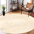 thumbnail image 6 of Teppich Homes Cozy 5x5 Handmade Tufted Wool Rug - Beige Geometric Pattern Round Carpet for Living Room And Hallway, 6 of 6