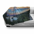 thumbnail image 3 of Lake Tahoe Soft Flannel Fleece Throw Blanket, High Angle View Californian Freshwater Lake Tranquil Scene Sundown, Cozy Plush for Indoor and Outdoor Use, 70" x 90", Forest Green Sky Blue, by Ambesonne, 3 of 6
