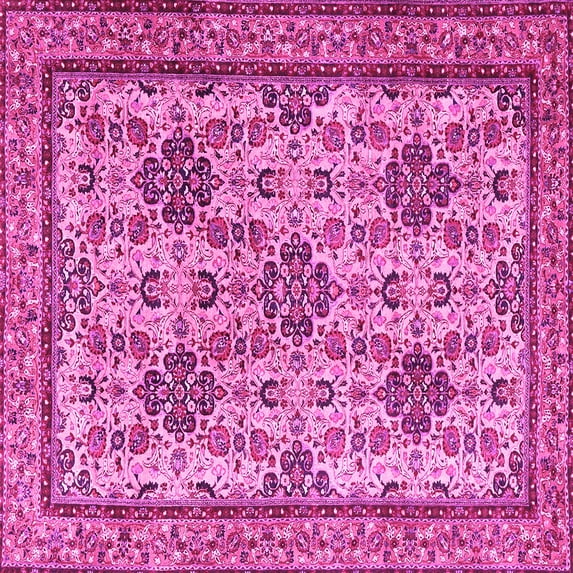 Ahgly Company Indoor Square Persian Pink Traditional Area Rugs, 4' Square