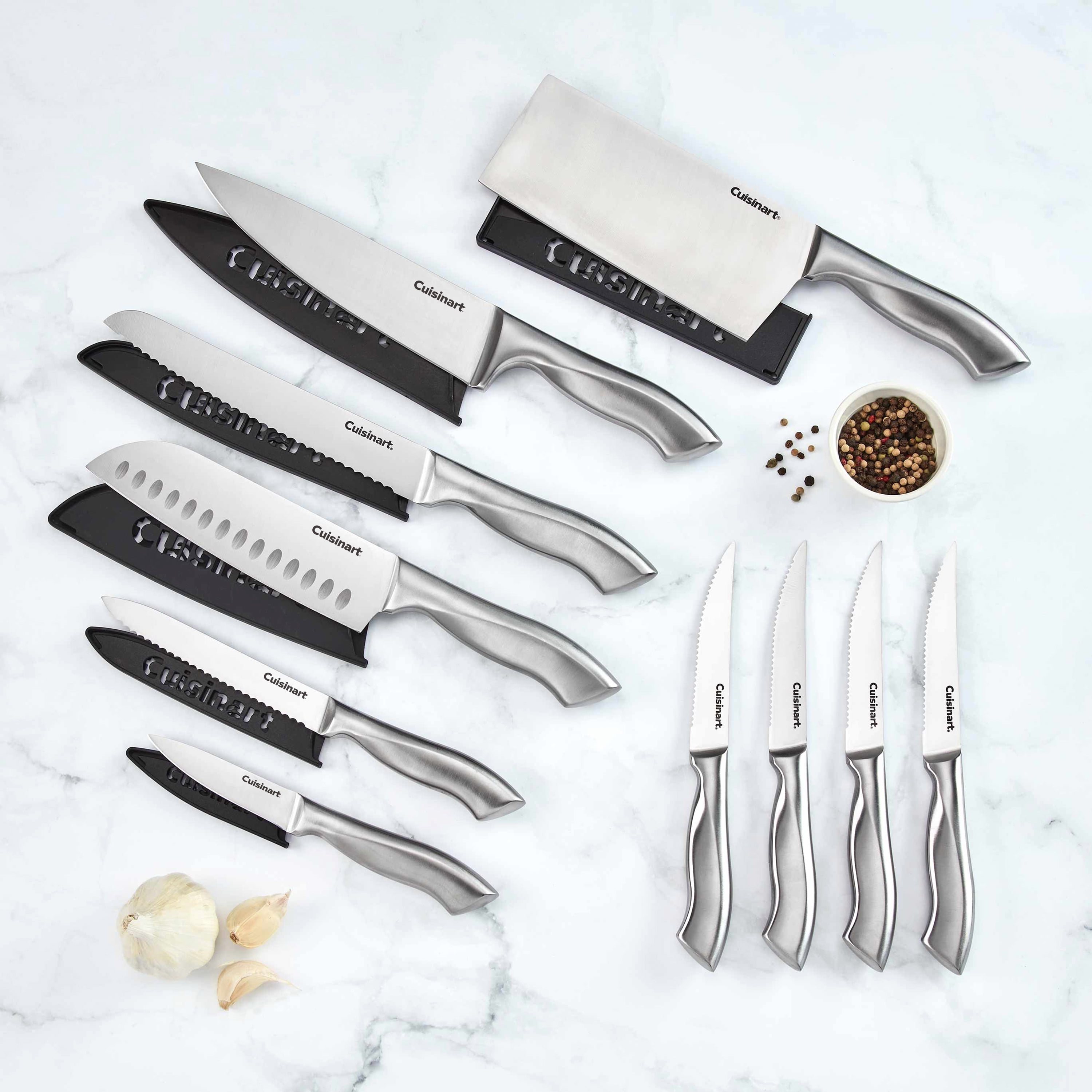 Cuisinart Classic Stainless Steel 3-Piece Knife Set with Blade Guards