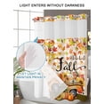 thumbnail image 4 of No Hook Cloth Fabric Shower Curtain with Snap in Liner, Orange Thanksgiving Waterproof Shower Curtains Set with See Through Top Window, Fall Beige Plaid Truck Pumpkins Leaves Retro 72"x96", 4 of 6