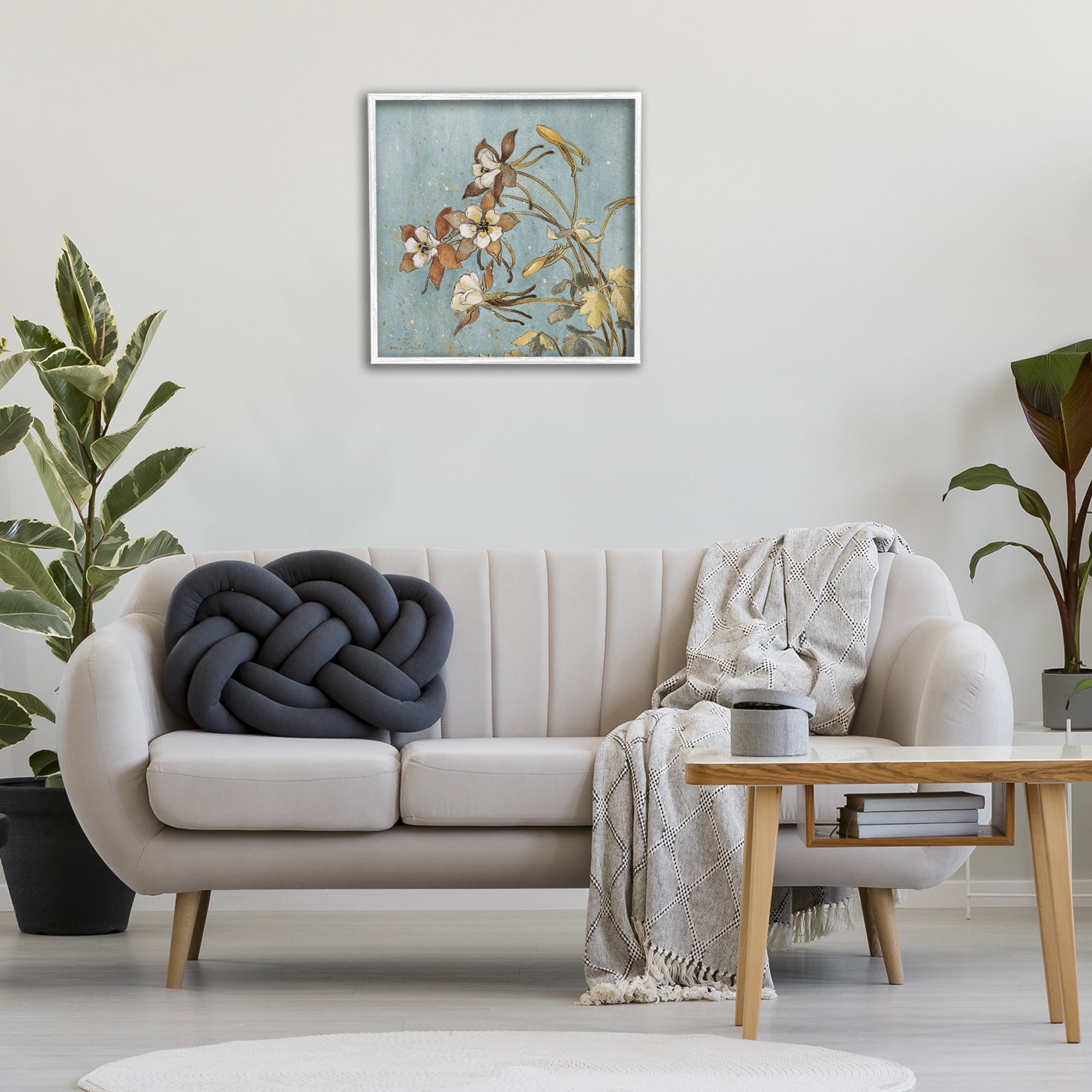 Stupell Industries Rustic Blooming Buds Botanical & Floral Painting White Framed Art Print Wall Art, 24 x 24