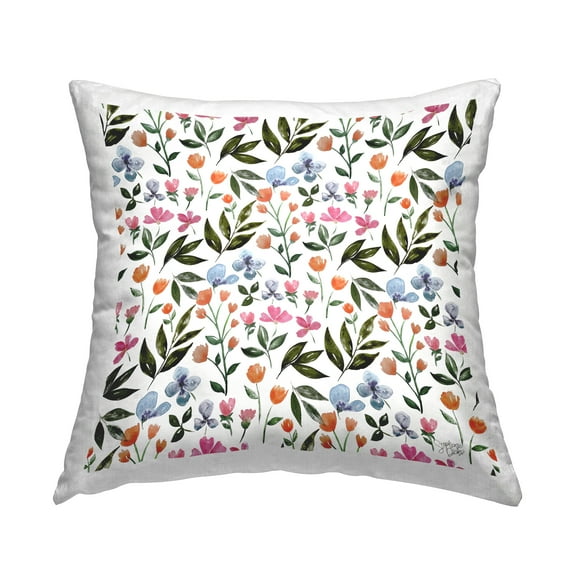 Stupell Industries Fun Floral Sprigs Pattern Printed Throw Pillow Design by Stephanie Dicks