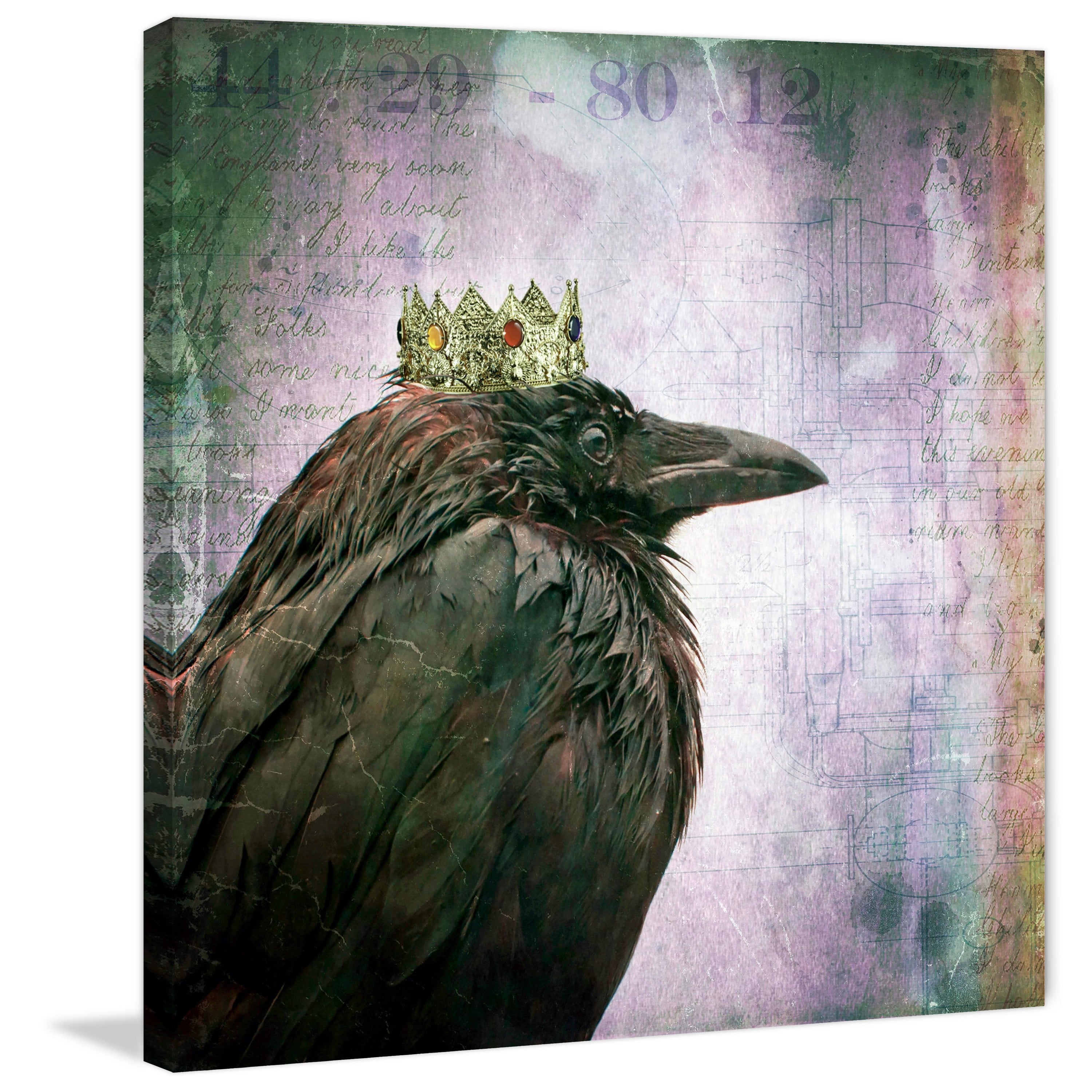 Marmont Hill "Crow King" by Morgan Jones Painting Print on Wrapped Canvas
