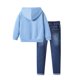 thumbnail image 4 of Odeerbi 2-11 Años Niños Niñas Conjuntos Dinosaurio Impreso Sudaderas Con Capucha Conjunto Niños Cuello Redondo Manga Larga Sudaderas Con Capucha Pantalones Denim Trajes, 4 of 9