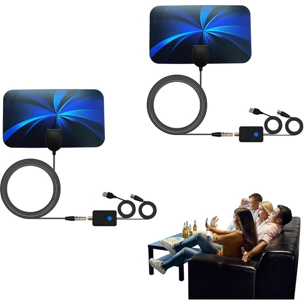 Antena de cable HDTV 4K, antena de TV para canales locales, antena de TV interior mejorada 2024, chip 5G, se puede utilizar en todo el mundo, antena para Smart TV interior, compatible con 4K 1080p tod