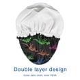 thumbnail image 4 of Shower Caps,Black Cartoon Colorful Dinosaurs Skeletons Pattern Waterproof Shower Cap for Women 4 Pieces,Double Reusable Hair Cover for Shower PEVA Elastic Stretch Hem, 4 of 7