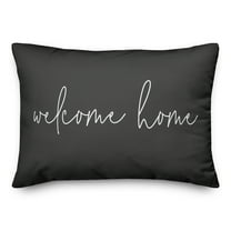 Creative Products Welcome Home Thin Script Black and White 14x20 Indoor / Outdoor Pillow
