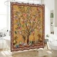 thumbnail image 2 of Bohemian Bathroom Curtain Colorful Boho Floral Print Beautiful Bright Polyester Fabric Cloth Shower Curtain for Bathroom Decoration, 72"x72" (Tape G), 2 of 6