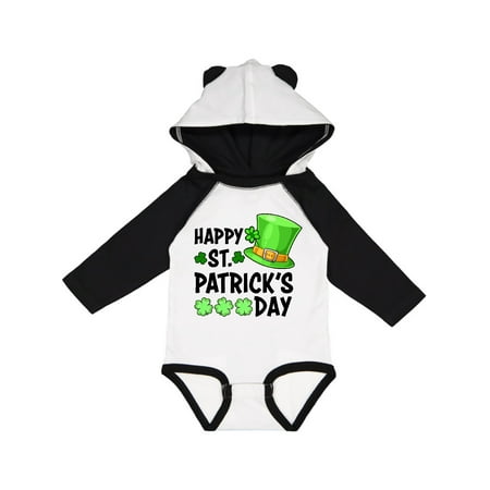 

Inktastic Happy St. Patrick s Day Green Hat and Clovers Gift Baby Boy or Baby Girl Long Sleeve Bodysuit