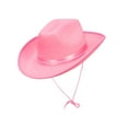 thumbnail image 5 of EHJRE Cowboy Hat Costume Accessories with Chin Strap Casual Comfortable Sun Protection Pink, 5 of 9