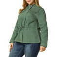 thumbnail image 4 of Agnes Orinda Women's Plus Size Stand Collar Zipper Denim Jacket, 4 of 6