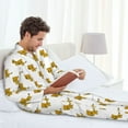 thumbnail image 5 of KLL Leopard Print Sleepwear Mens Flannel Pajamas,Long Cotton Pj Set, 5 of 7