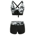 thumbnail image 4 of GEWSEY Women Two Piece Swimsuit with Boy Shorts - Modest Swimming Suits High Waisted Bathing Suits Bikini Set (Black, S), 4 of 9