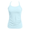 thumbnail image 4 of Yammkia Womens Swimsuits Tankini Women's Tankini Sets Two Piece Bathing Suits Tummy Control Square Neck Adjustable Straps Ruched Ribbed(Sky Blue,XXL), 4 of 8