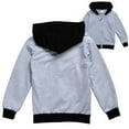 thumbnail image 6 of KPOPLK Boys Zip Up Black Hoodie Lightweight Jacket – Stretchy Air Layer Sweatshirt with Full Zipper For Boys 6-43 Years(150,Grey), 6 of 7