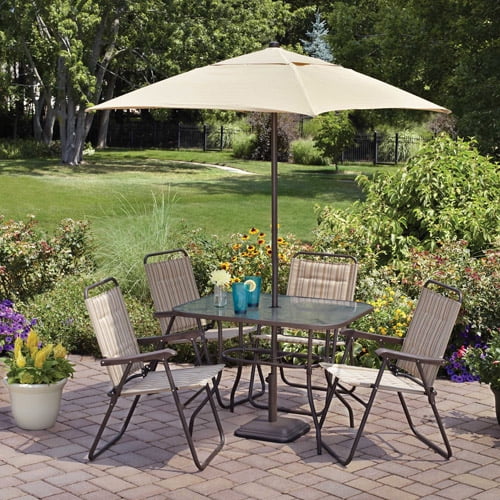 Mainstays Glenmeadow 6piece Folding Patio Set
