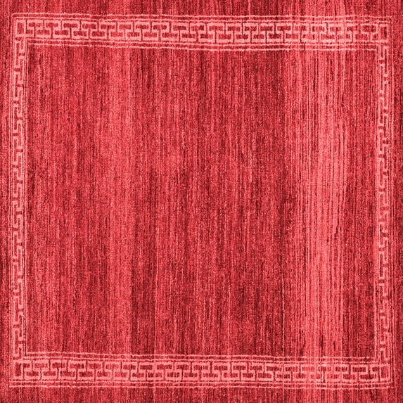 Ahgly Company Indoor Square Abstract Red Modern Area Rugs, 5' Square