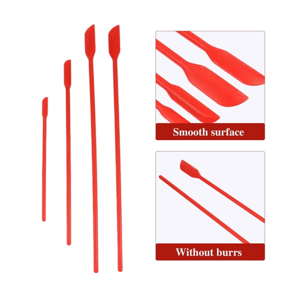 LIFKOME Red Silicone Kitchen Utensil Set with Handle Scrapers, 4-Piece Home Cooking Tools