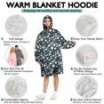 thumbnail image 5 of Navy Daisy Flower Floral Pattern Wearable Oversized Blanket,Wearable Blanket Hoodie for Adults,Cozy Hooded Blankets with Super Pockets,Super Warm Fuzzy Pullover for Women & Men, 5 of 6