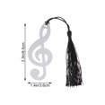 thumbnail image 4 of 10pcs Stainless Steel Page Marker Musical Note Bookmark with Black Tassel Graduation Gifts, 4 of 6